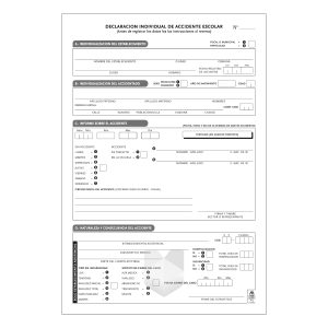 Búho; Certificado de Accidente Escolar Quintuplicado Autocopiativo, 50 hojas