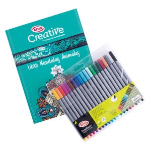 ADIX: Set Libro para colorear + 20 lápices fineliner triangular